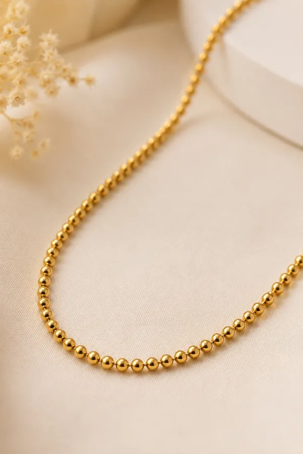 1_GM_Gold_Plated_Ball_Chain_for_Women_–_Lightweight_Elegant_Bead_Chain_for_Daily_&_Party_Wear