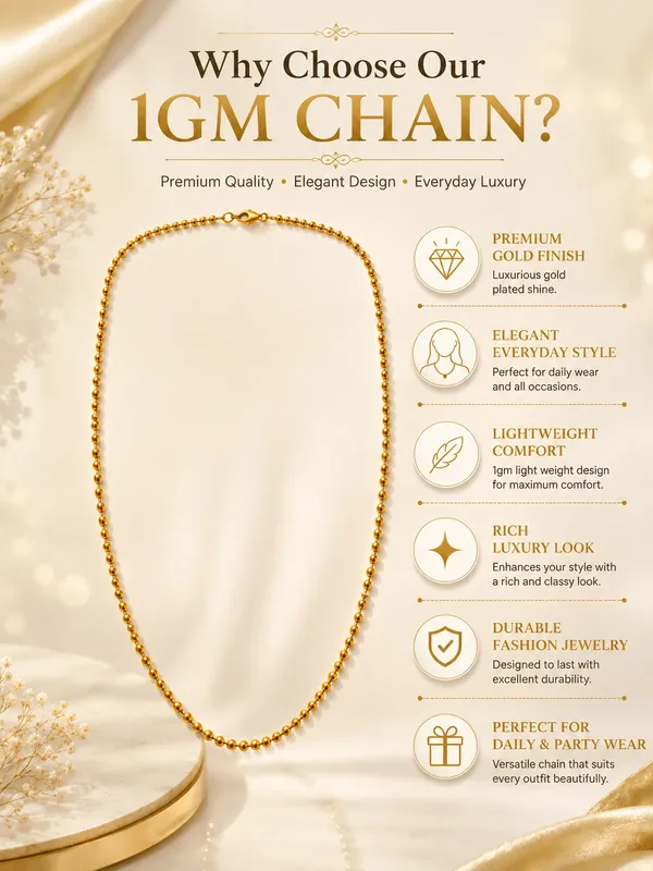 1_GM_Gold_Plated_Ball_Chain_for_Women_–_Lightweight_Elegant_Bead_Chain_for_Daily_&_Party_Wear
