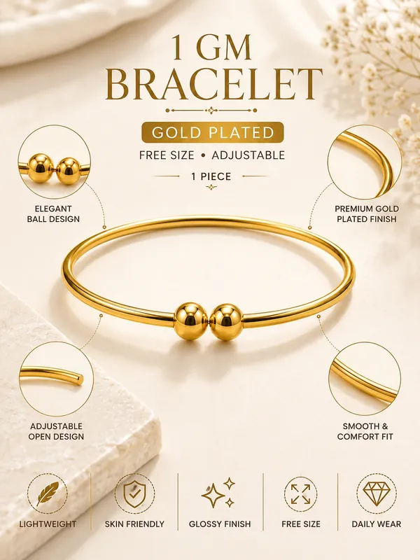 1_GM_Gold_Plated_Ball_Design_Adjustable_Bracelet_1PC