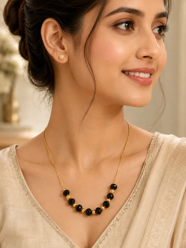 1_GM_Gold_Plated_Black_Faceted_Bead_Necklace_with_Gold_Spacers