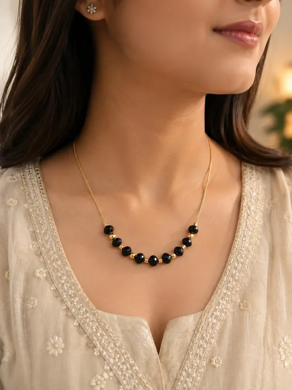 1_GM_Gold_Plated_Black_Faceted_Bead_Necklace_with_Gold_Spacers