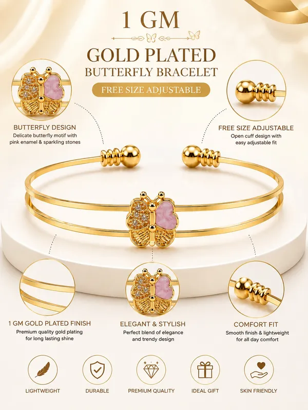 1_GM_Gold_Plated_Butterfly_Bracelet_1PCS