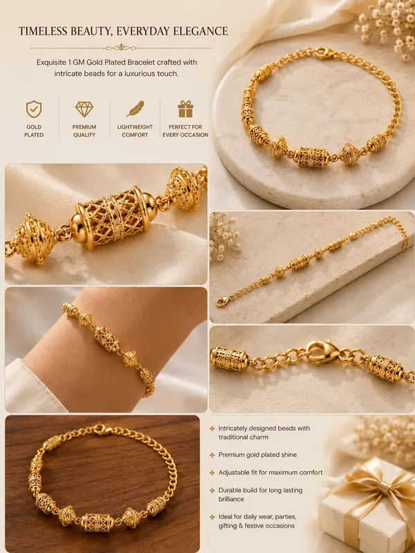 1_GM_Gold_Plated_Designer_Bracelet_–_7_Inch