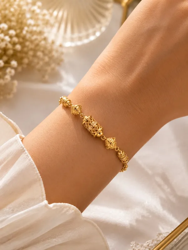 1_GM_Gold_Plated_Designer_Bracelet_–_7_Inch