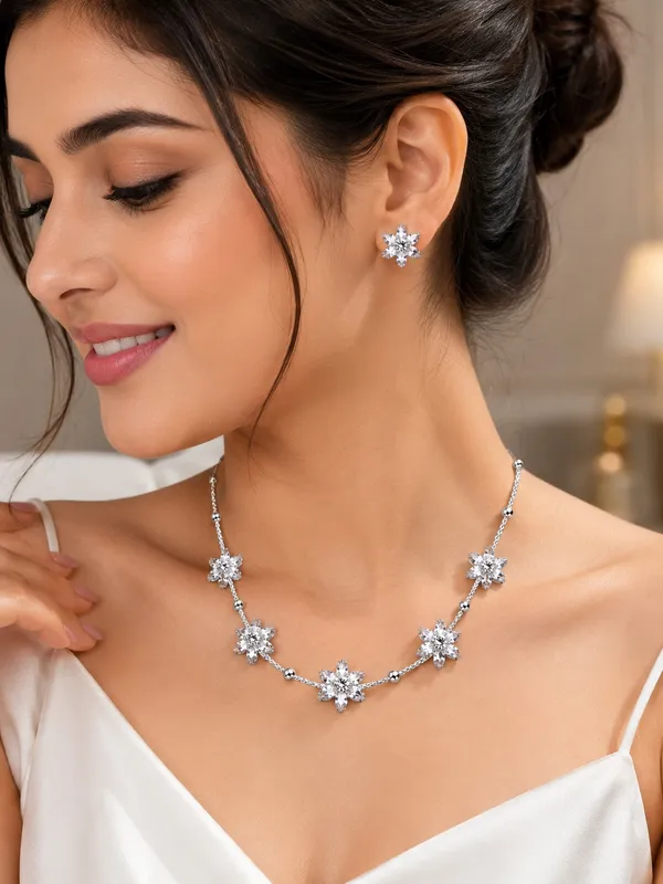 1_GM_Gold_Plated_Floral_CZ_Necklace_Set_with_Matching_Earrings