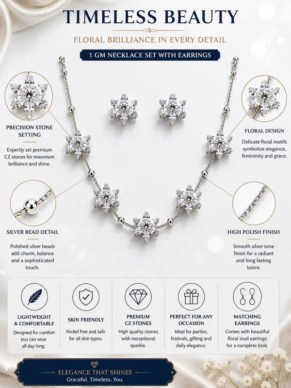 1_GM_Gold_Plated_Floral_CZ_Necklace_Set_with_Matching_Earrings