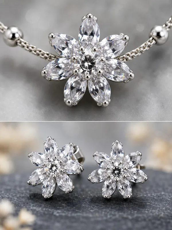 1_GM_Gold_Plated_Floral_CZ_Necklace_Set_with_Matching_Earrings