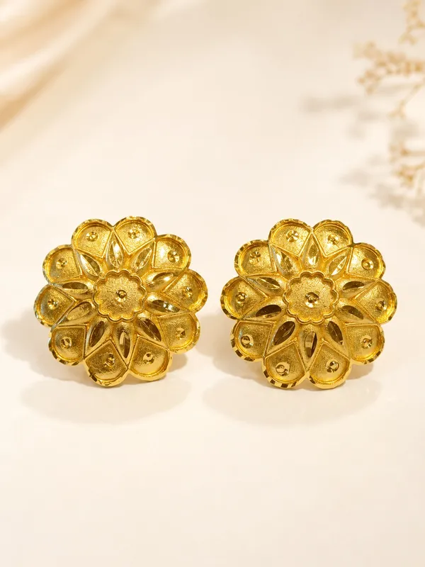 1_GM_Gold_Plated_Floral_Round_Tops_Earrings