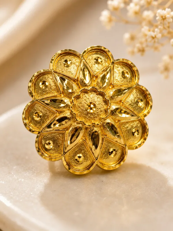 1_GM_Gold_Plated_Floral_Round_Tops_Earrings