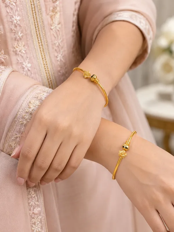 1_GM_Gold_Plated_Flower_Bangle_Set_of_2_–_Free_Size_Adjustable