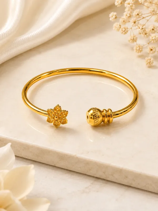 1_GM_Gold_Plated_Flower_Bracelet_for_Women,_Adjustable_Free_Size,_Elegant_Floral_Design,_1_Piece
