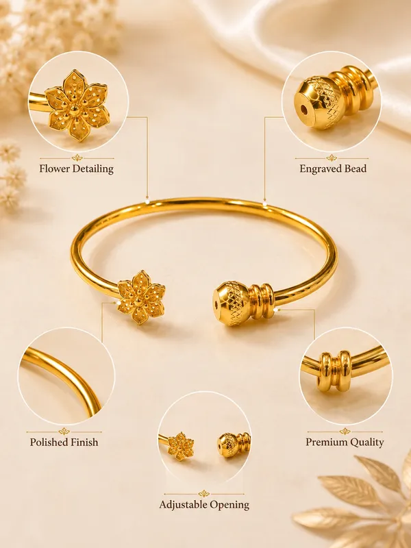 1_GM_Gold_Plated_Flower_Bracelet_for_Women,_Adjustable_Free_Size,_Elegant_Floral_Design,_1_Piece