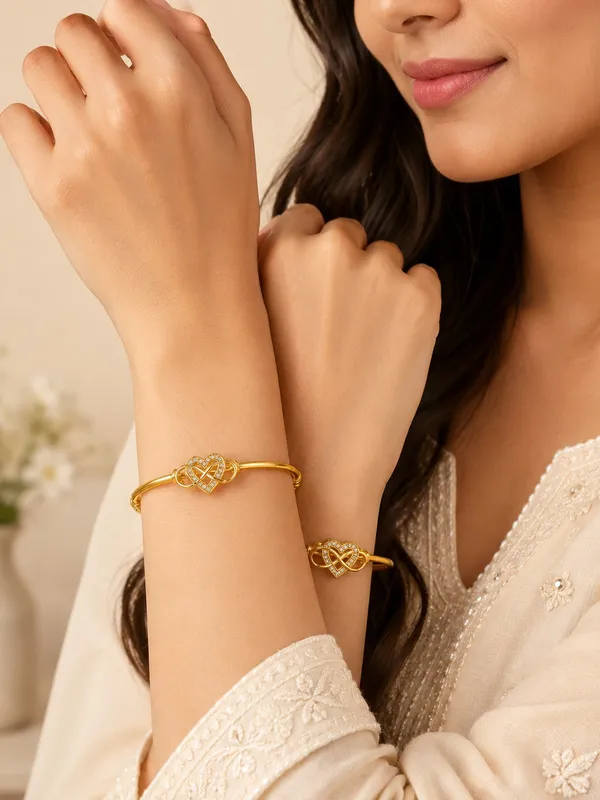 1_GM_Gold_Plated_Heart_Infinity_AD_Bangle_Set_of_2_–_Free_Size_Adjustable