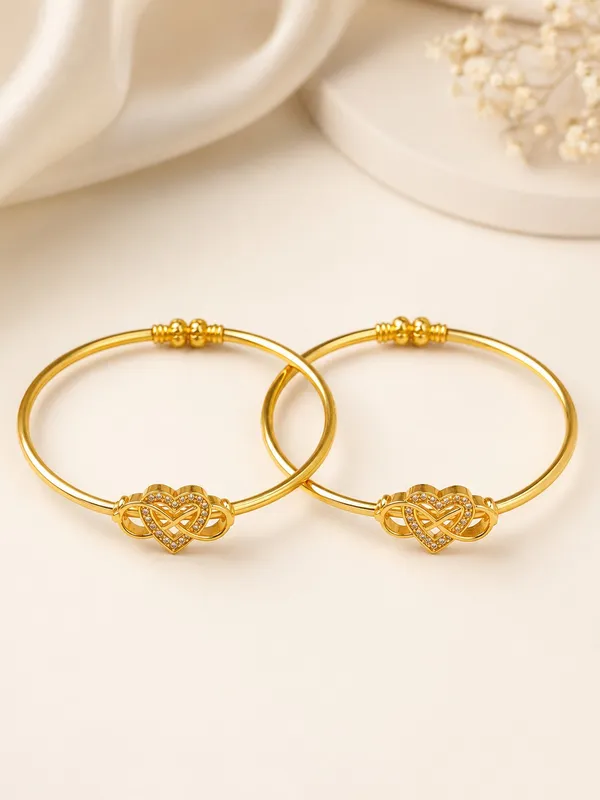 1_GM_Gold_Plated_Heart_Infinity_AD_Bangle_Set_of_2_–_Free_Size_Adjustable