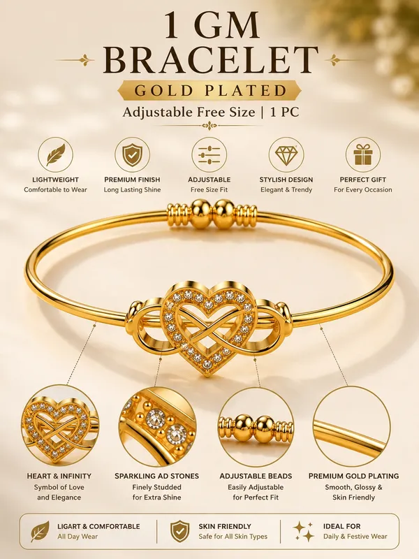 1_GM_Gold_Plated_Heart_&_Infinity_Adjustable_Bracelet_1PC