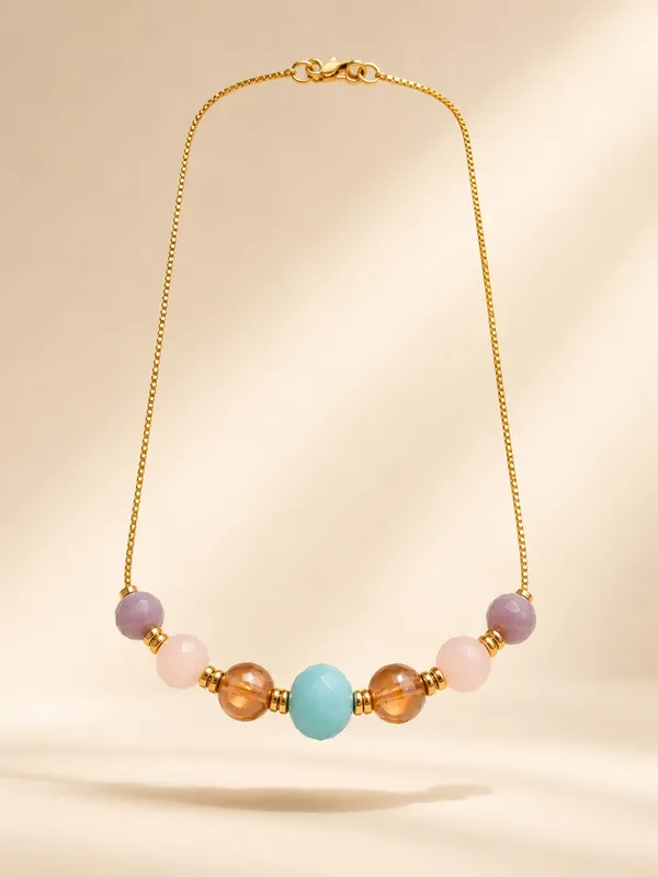 1_GM_Gold_Plated_Multicolor_Faceted_Bead_Necklace_with_Aqua,_Amber,_Pink_&_Lavender_Beads
