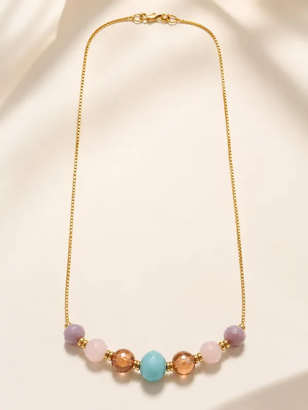 1_GM_Gold_Plated_Multicolor_Faceted_Bead_Necklace_with_Aqua,_Amber,_Pink_&_Lavender_Beads