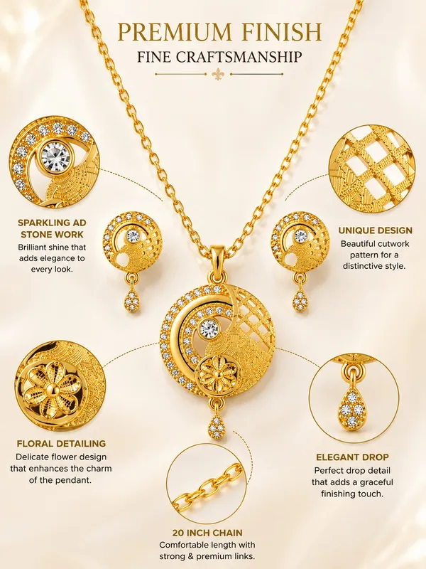 1_GM_Gold_Plated_Necklace_Set_with_Matching_Earrings_–_20_Inch
