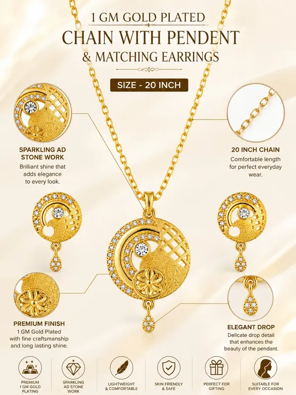 1_GM_Gold_Plated_Necklace_Set_with_Matching_Earrings_–_20_Inch