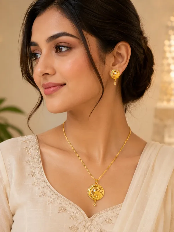 1_GM_Gold_Plated_Necklace_Set_with_Matching_Earrings_–_20_Inch