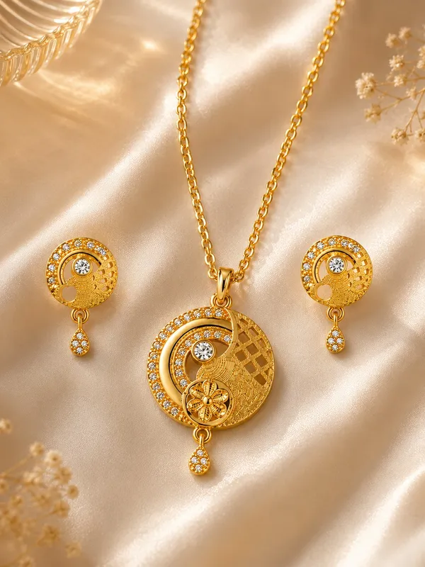 1_GM_Gold_Plated_Necklace_Set_with_Matching_Earrings_–_20_Inch