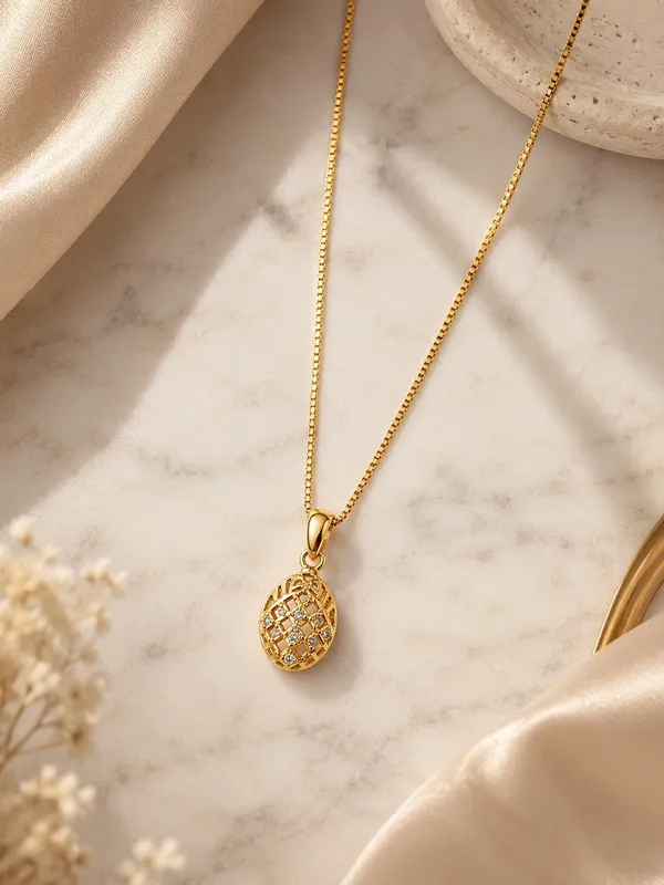 1_GM_Gold_Plated_Oval_CZ_Pendant_Chain