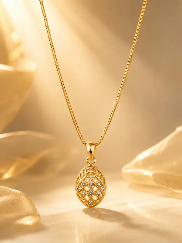1_GM_Gold_Plated_Oval_CZ_Pendant_Chain