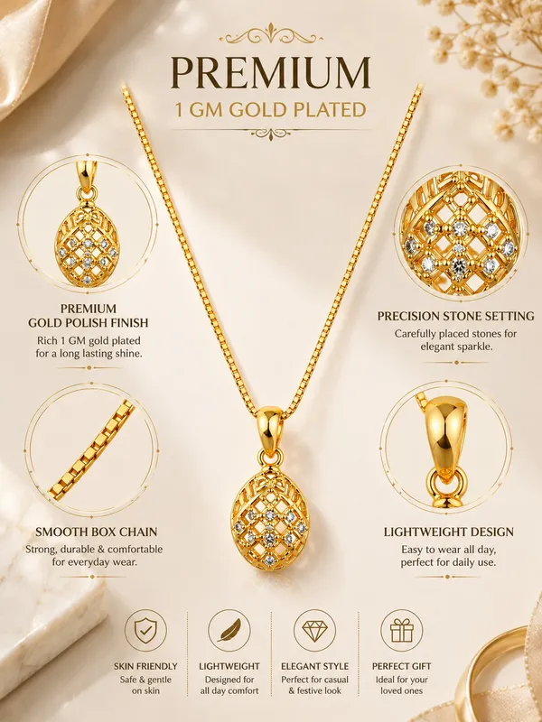 1_GM_Gold_Plated_Oval_CZ_Pendant_Chain
