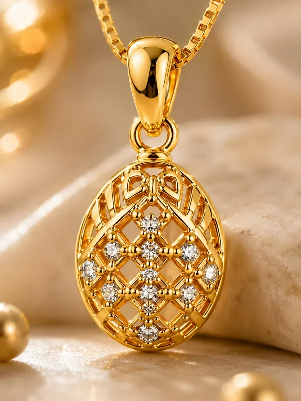 1_GM_Gold_Plated_Oval_CZ_Pendant_Chain