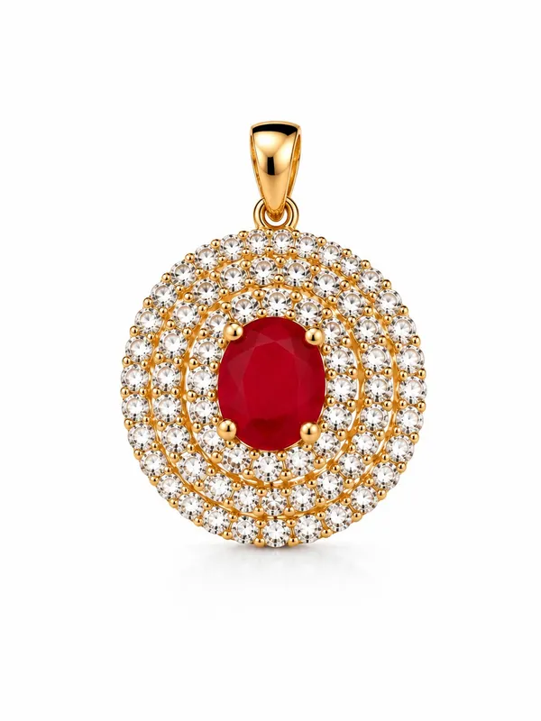 1_GM_Gold_Plated_Red_AD_Stone_Pendant