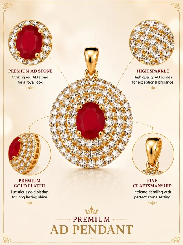 1_GM_Gold_Plated_Red_AD_Stone_Pendant