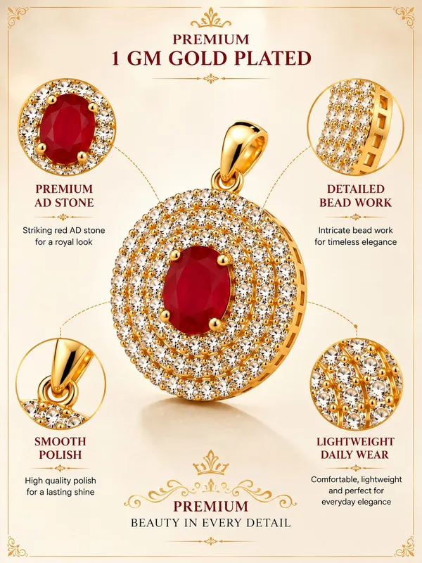 1_GM_Gold_Plated_Red_AD_Stone_Pendant