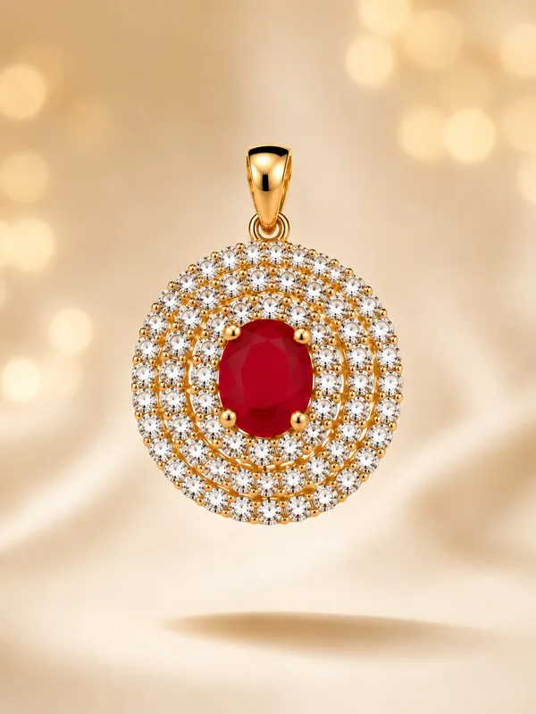 1_GM_Gold_Plated_Red_AD_Stone_Pendant