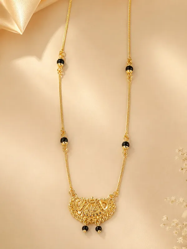 1_GM_Gold_Plated_Rose_Gold_Black_Bead_Necklace_with_Floral_Pendant