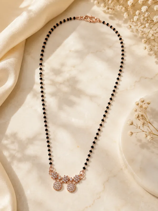 1_GM_Gold_Plated_Rose_Gold_Black_Beaded_AD_Chain