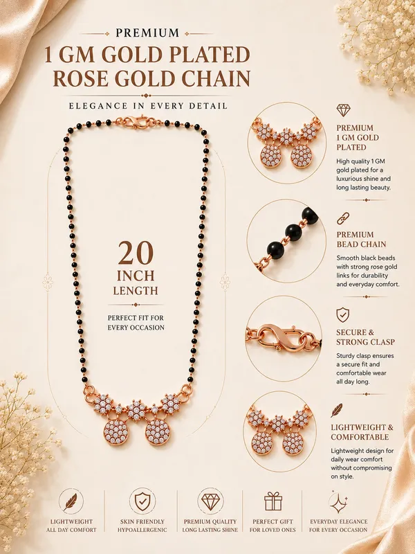 1_GM_Gold_Plated_Rose_Gold_Black_Beaded_AD_Chain