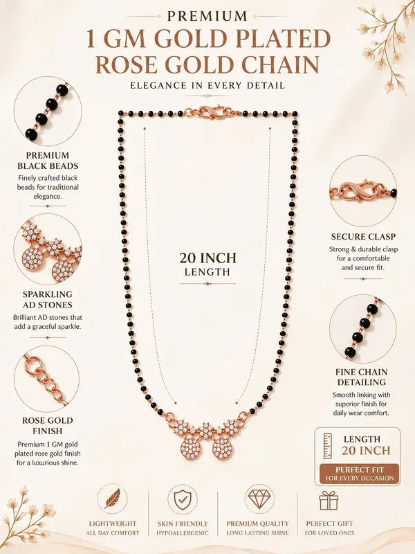 1_GM_Gold_Plated_Rose_Gold_Black_Beaded_AD_Chain