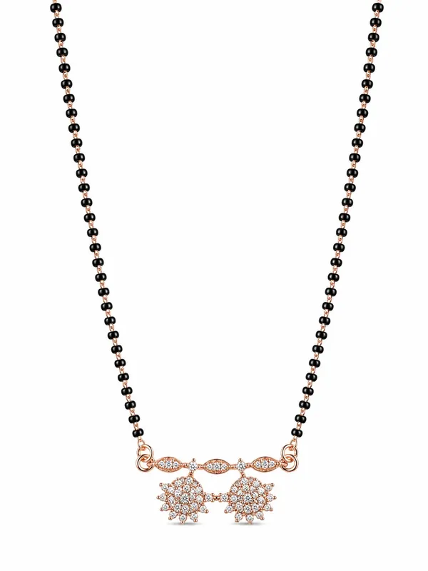 1_GM_Gold_Plated_Rose_Gold_Finish_Black_Bead_Mangalsutra_with_CZ_Floral_Pendant