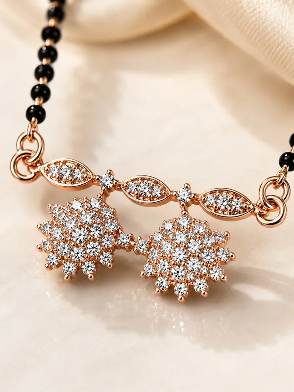 1_GM_Gold_Plated_Rose_Gold_Finish_Black_Bead_Mangalsutra_with_CZ_Floral_Pendant