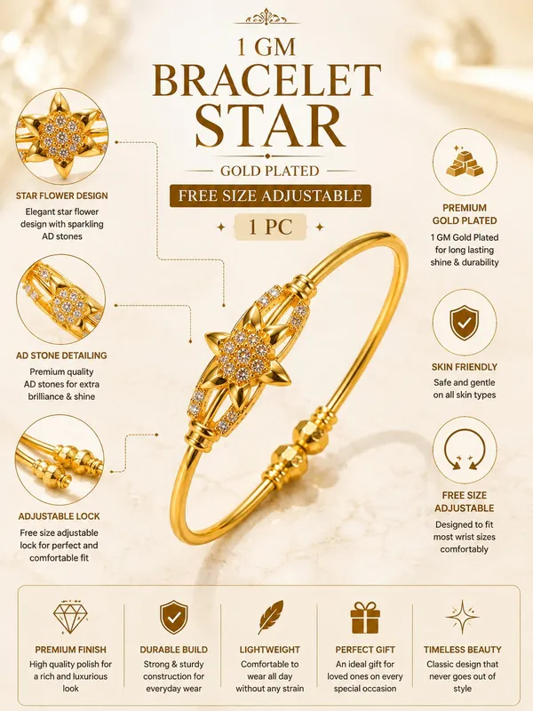 1_GM_Gold_Plated_Star_Flower_Bracelet_with_AD_Stones_–_Free_Size_Adjustable_Bracelet_for_Women