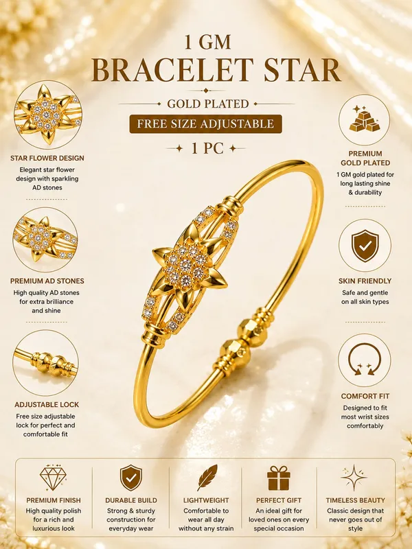 1_GM_Gold_Plated_Star_Flower_Bracelet_with_AD_Stones_–_Free_Size_Adjustable_Bracelet_for_Women