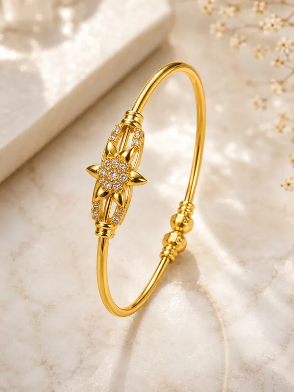 1_GM_Gold_Plated_Star_Flower_Bracelet_with_AD_Stones_–_Free_Size_Adjustable_Bracelet_for_Women