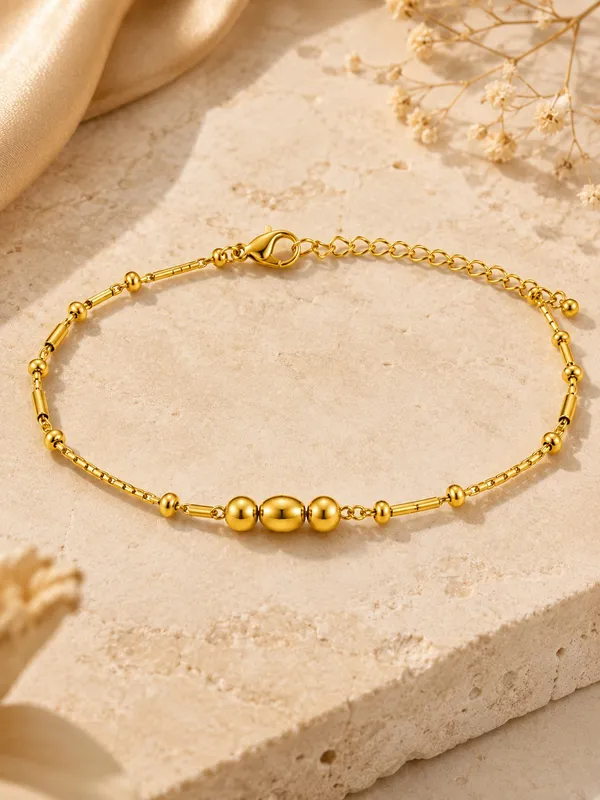 1_GM_Gold_Tone_Beaded_Bracelet_–_8_Inch