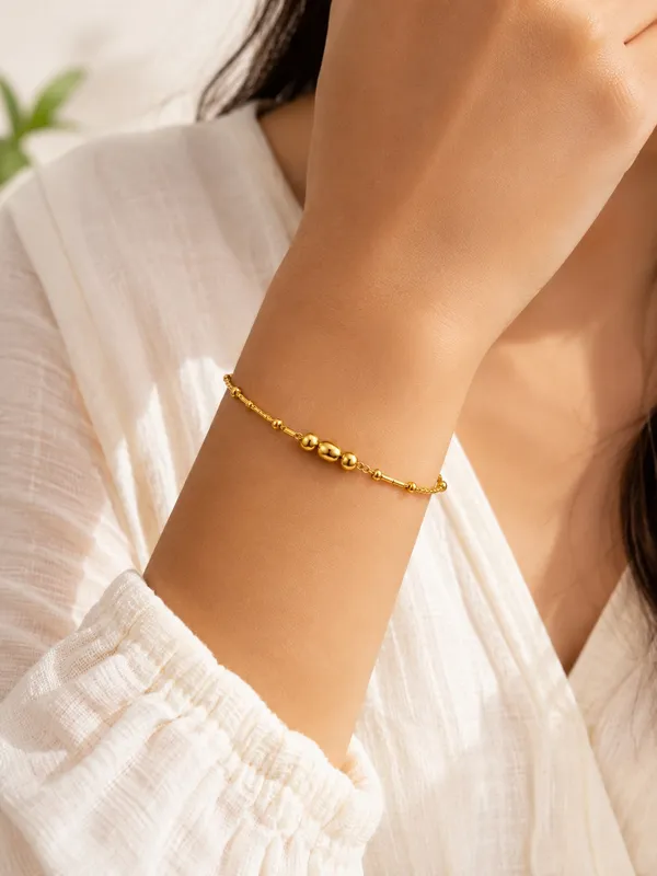 1_GM_Gold_Tone_Beaded_Bracelet_–_8_Inch