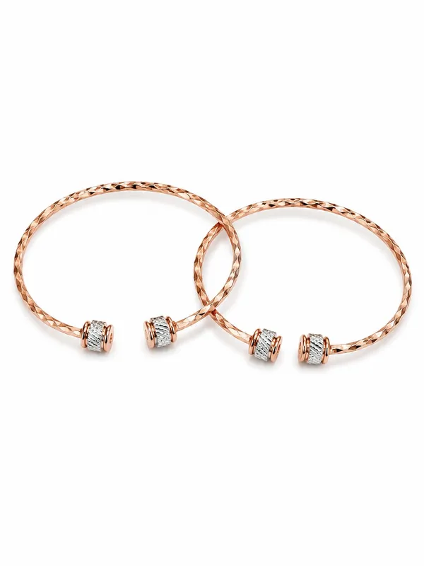 1_GM_Rose_Gold_Plated_Bangle_Set_for_Women_–_Free_Size_Adjustable_Hammered_Design_Bangles,_Set_of_2