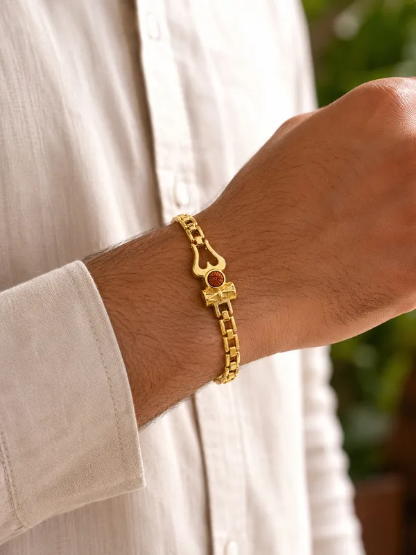 1_GM_Rudraksha_Trishul_Bracelet_–_Gold_Plated