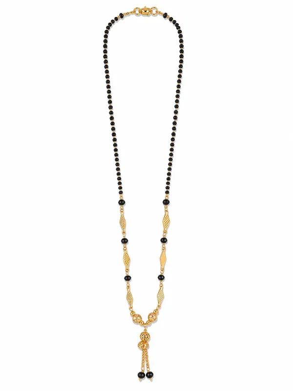 1_Gram_Gold_Plated_Black_Beaded_Mangalsutra_with_Textured_Gold_Connectors_&_Center_Pendant_–_20_Inch