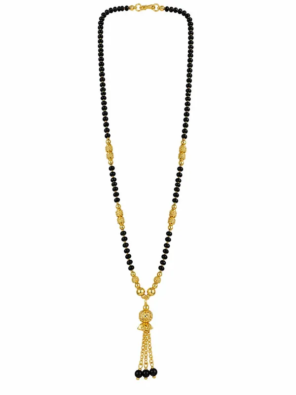 1_Gram_Gold_Plated_Black_Beaded_Necklace_with_Green_&_Red_Beads,_AD_Spacers_&_Pendant_–_20_Inch