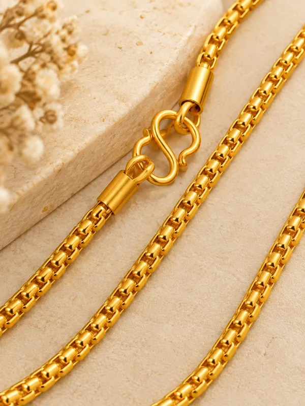 20_Inch_Gold_Plated_Box_Link_Chain_Necklace_with_S-Type_Hook_Closure