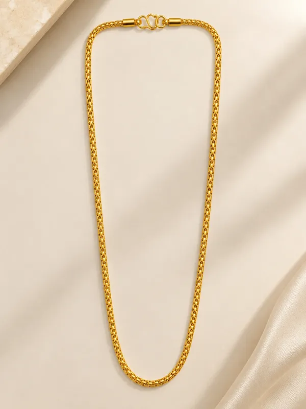 20_Inch_Gold_Plated_Box_Link_Chain_with_S-Type_Hook_Closure_for_Women